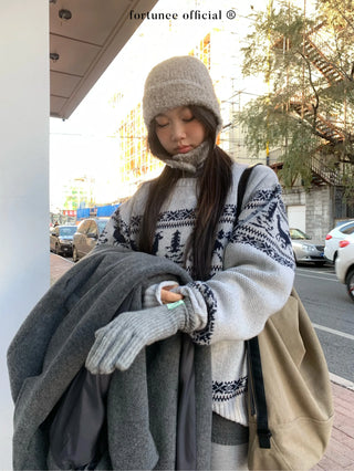 deer jacquard sweater