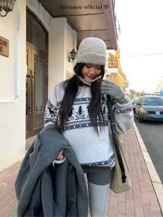 deer jacquard sweater