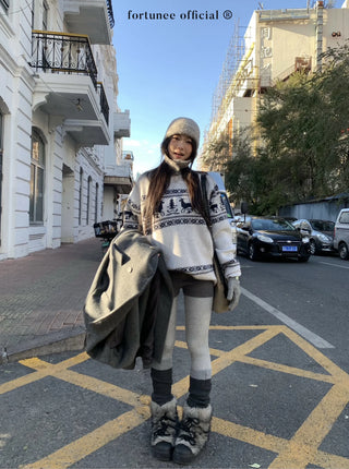 deer jacquard sweater