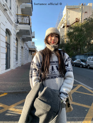 deer jacquard sweater