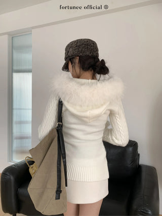 fur hood sweater