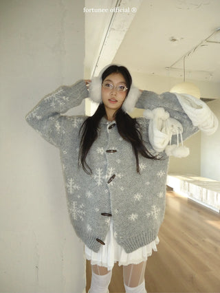 snowflake cardigan coat