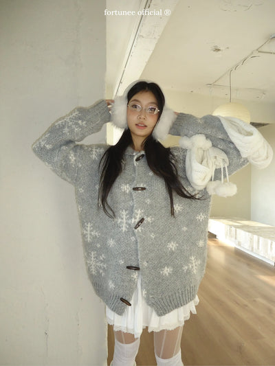 snowflake cardigan coat