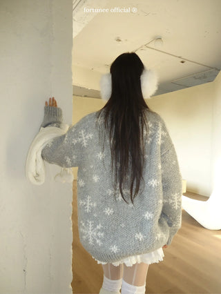 snowflake cardigan coat