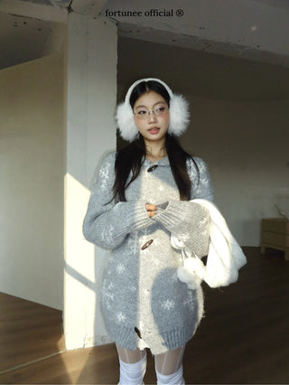 snowflake cardigan coat