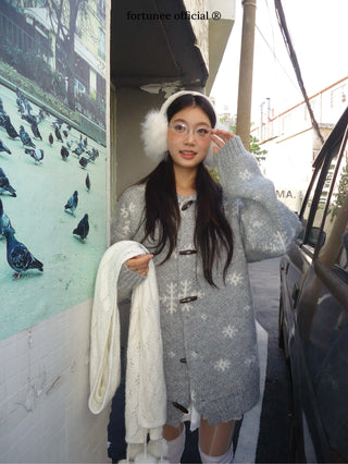 snowflake cardigan coat