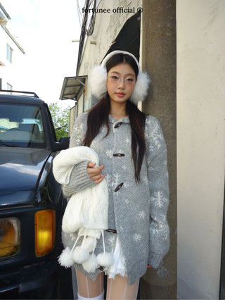 snowflake cardigan coat