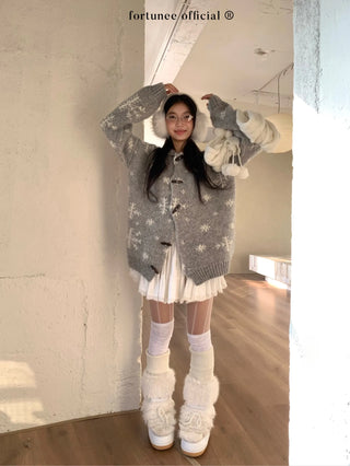snowflake cardigan coat
