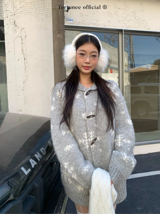 snowflake cardigan coat