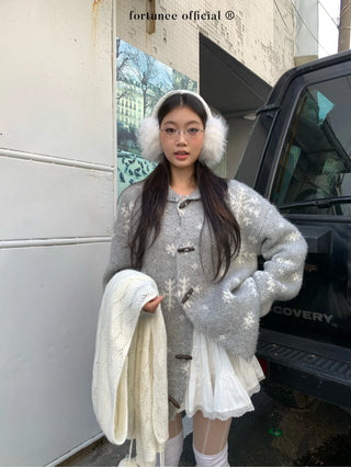 snowflake cardigan coat