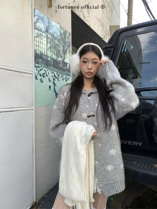 snowflake cardigan coat