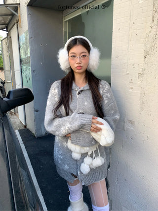 snowflake cardigan coat