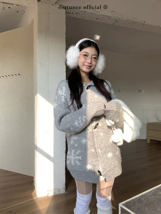 snowflake cardigan coat