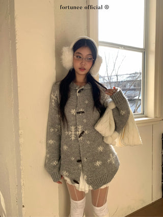 snowflake cardigan coat