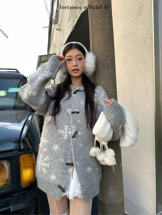 snowflake cardigan coat