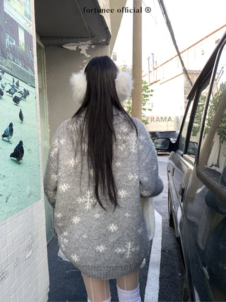 snowflake cardigan coat