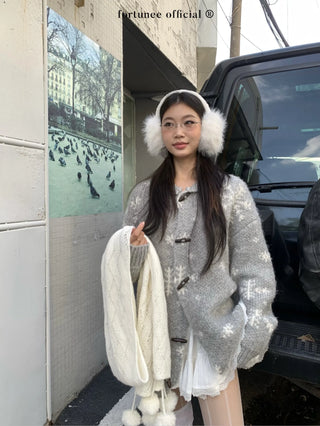 snowflake cardigan coat