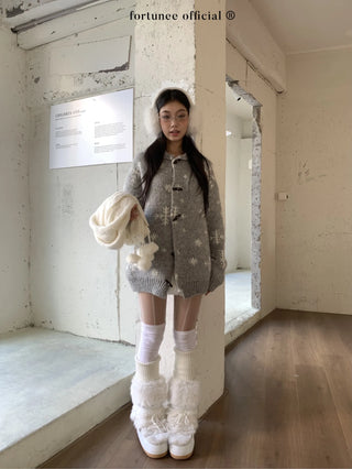 snowflake cardigan coat