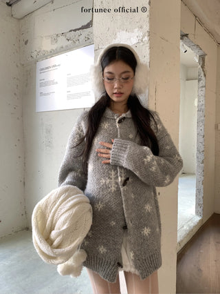 snowflake cardigan coat