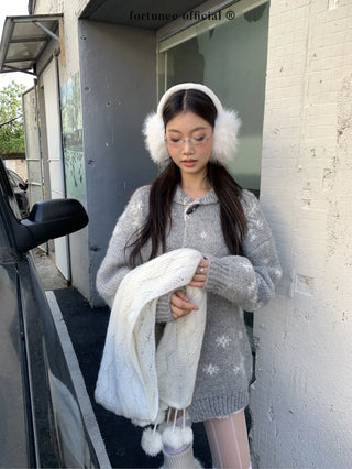 snowflake cardigan coat