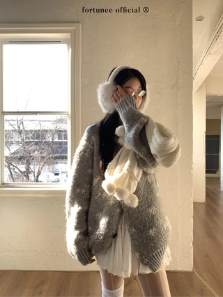 snowflake cardigan coat