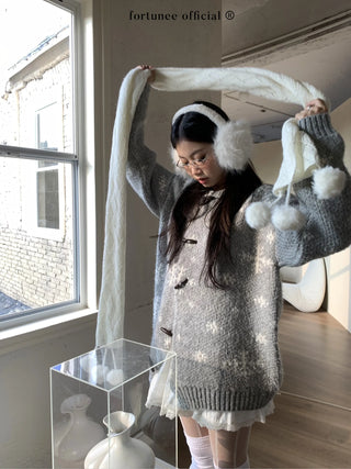 snowflake cardigan coat