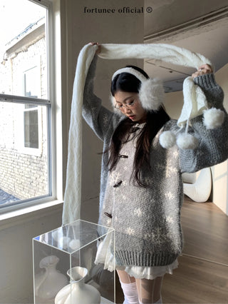 snowflake cardigan coat