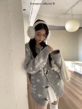 snowflake cardigan coat