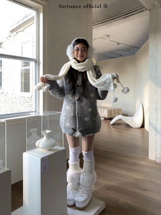 snowflake cardigan coat