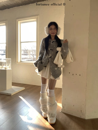 snowflake cardigan coat