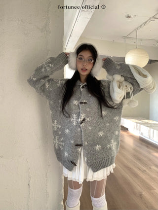 snowflake cardigan coat