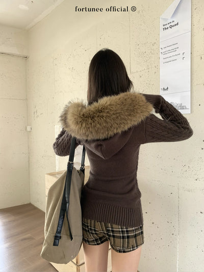 twist hood sweater