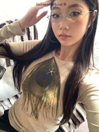peacock feather tee