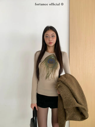 peacock feather tee