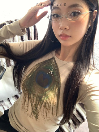 peacock feather tee