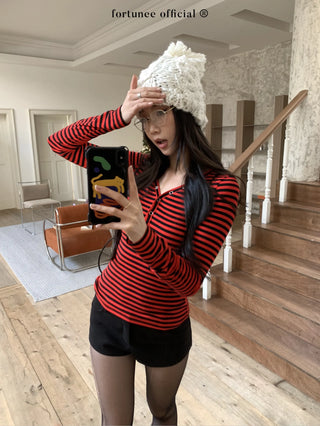 striped knitted tee