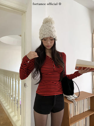 striped knitted tee