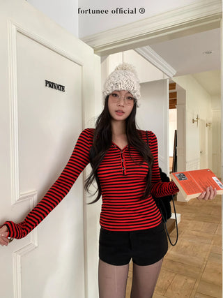 striped knitted tee