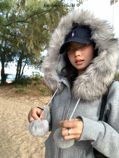 fur hood coat