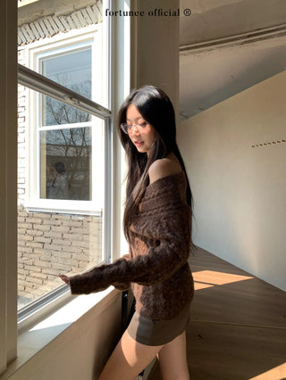 off-shoulder cardigan