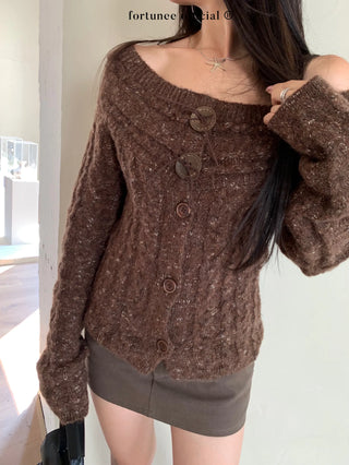 off-shoulder cardigan
