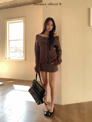 off-shoulder cardigan