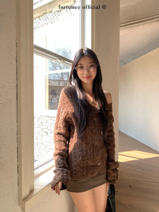 off-shoulder cardigan