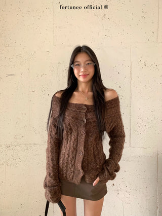 off-shoulder cardigan