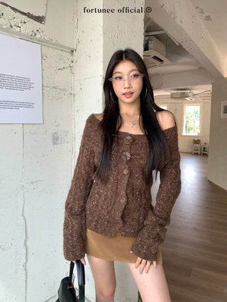 off-shoulder cardigan