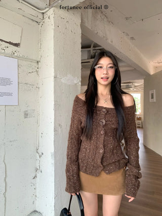 off-shoulder cardigan