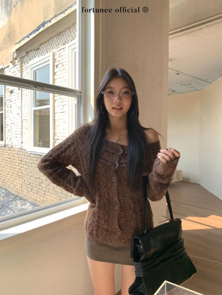 off-shoulder cardigan