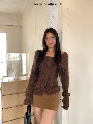 off-shoulder cardigan