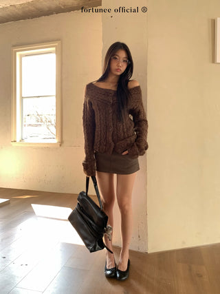 off-shoulder cardigan