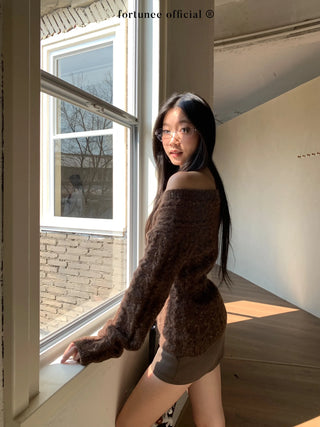 off-shoulder cardigan